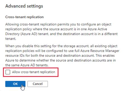 storage account cross tenant replication